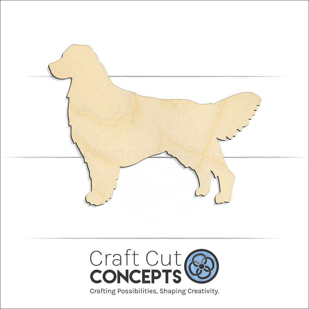 Craft Cut Concepts Logo under a wood Golden Retriever-3 craft shape and blank