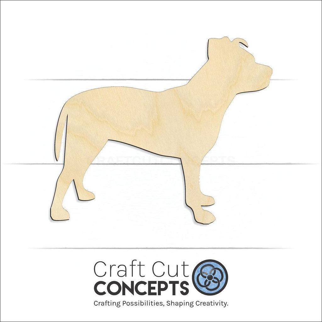 Craft Cut Concepts Logo under a wood Pitbull craft shape and blank