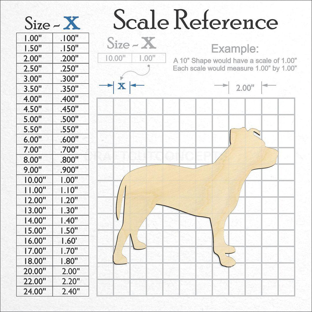 A scale and graph image showing a wood Pitbull craft blank