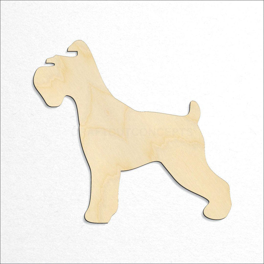 Wooden Schnauzer Dog craft shape available in sizes of 2 inch and up