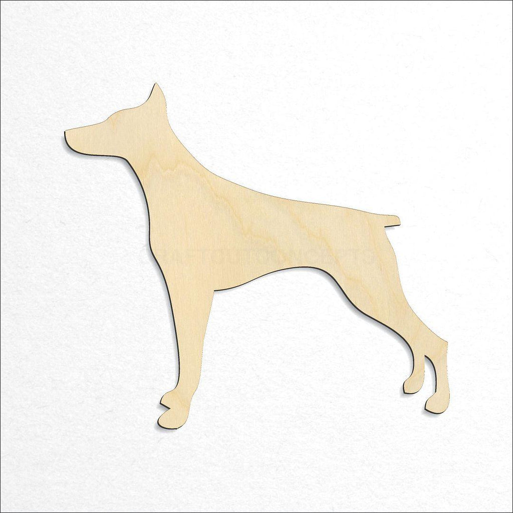 Wooden Doberman craft shape available in sizes of 2 inch and up