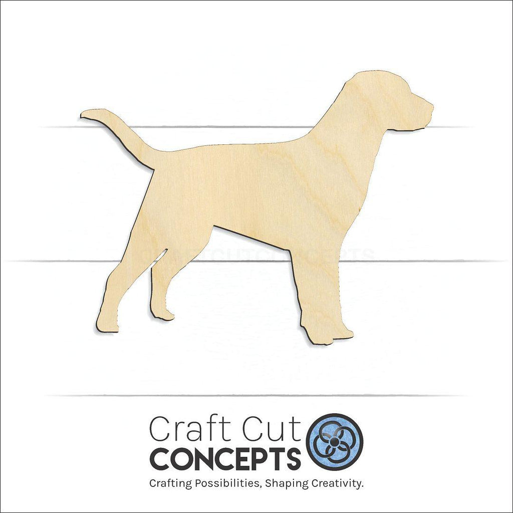 Craft Cut Concepts Logo under a wood Labrador craft shape and blank