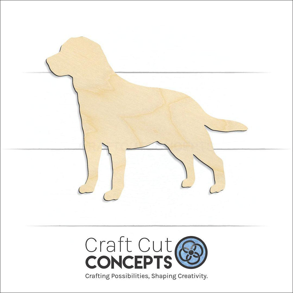 Craft Cut Concepts Logo under a wood Labrador craft shape and blank