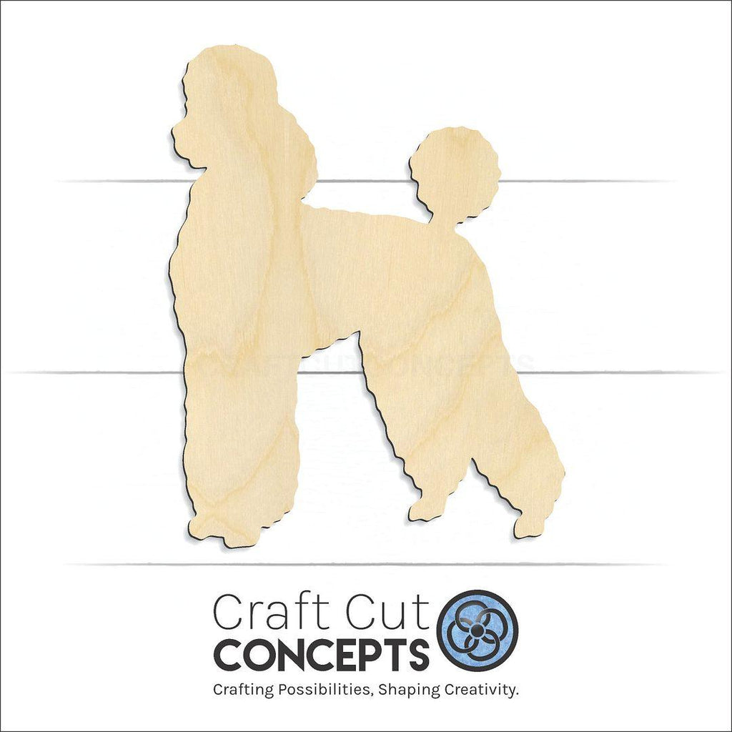 Craft Cut Concepts Logo under a wood Poodle craft shape and blank