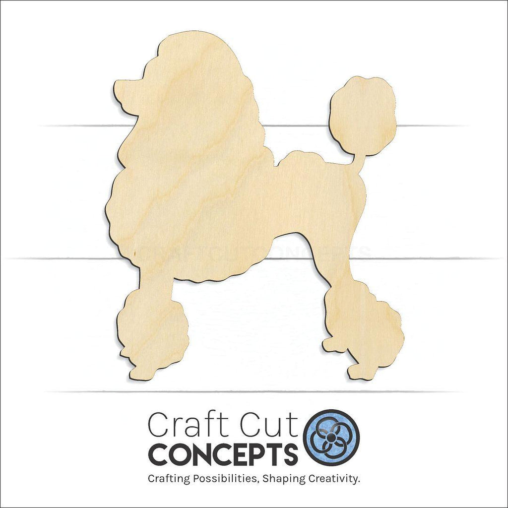 Craft Cut Concepts Logo under a wood Poodle craft shape and blank