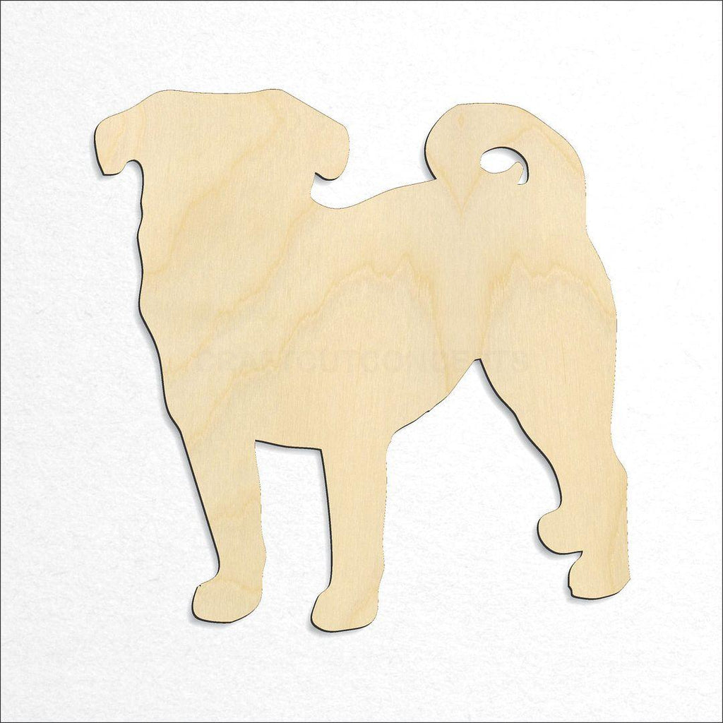 Wooden Pug craft shape available in sizes of 2 inch and up