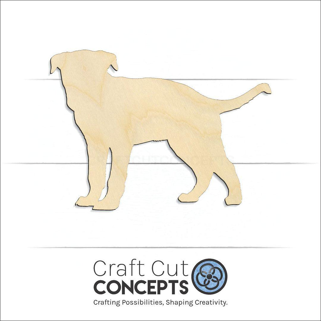 Craft Cut Concepts Logo under a wood Greyhound Puppy craft shape and blank