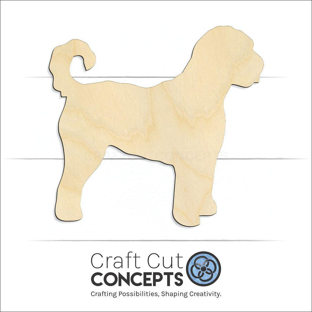 Craft Cut Concepts Logo under a wood Golden Doodle craft shape and blank