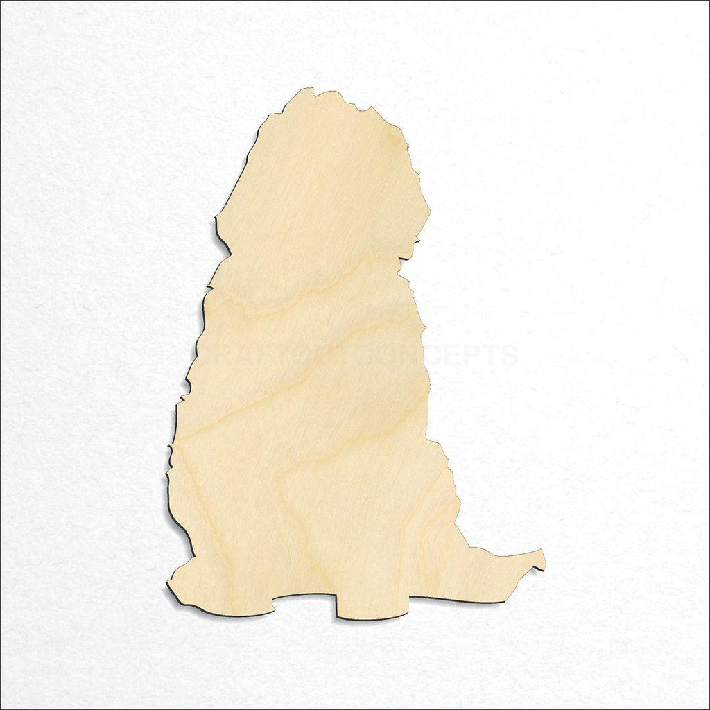 Wooden Golden Doodle sitting craft shape available in sizes of 2 inch and up