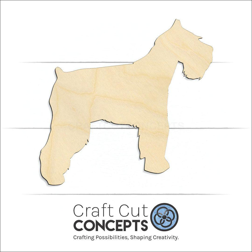 Craft Cut Concepts Logo under a wood Schnauzer craft shape and blank