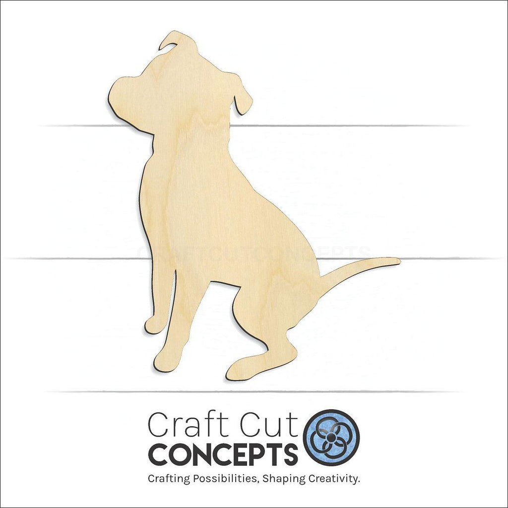 Craft Cut Concepts Logo under a wood Pitbull Puppy craft shape and blank