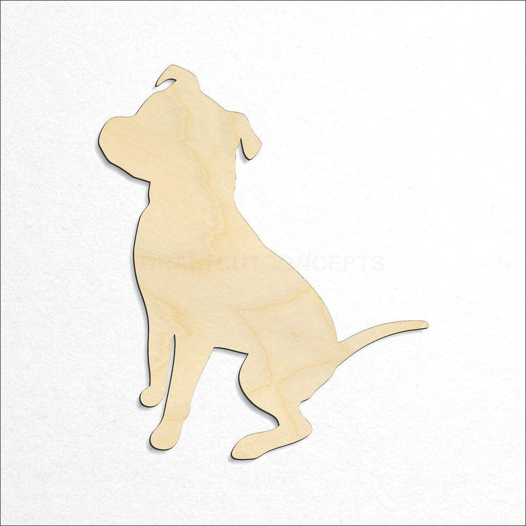 Wooden Pitbull Puppy craft shape available in sizes of 2 inch and up