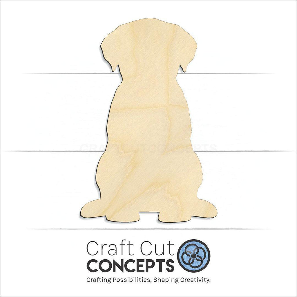 Craft Cut Concepts Logo under a wood Labrador Puppy craft shape and blank