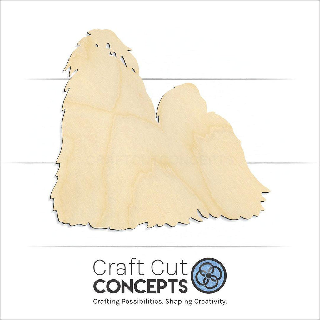 Craft Cut Concepts Logo under a wood Shih Tzu craft shape and blank