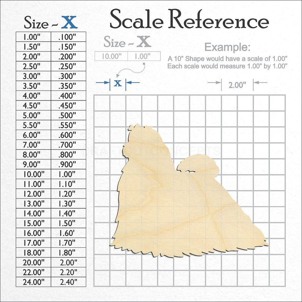 A scale and graph image showing a wood Maltese craft blank