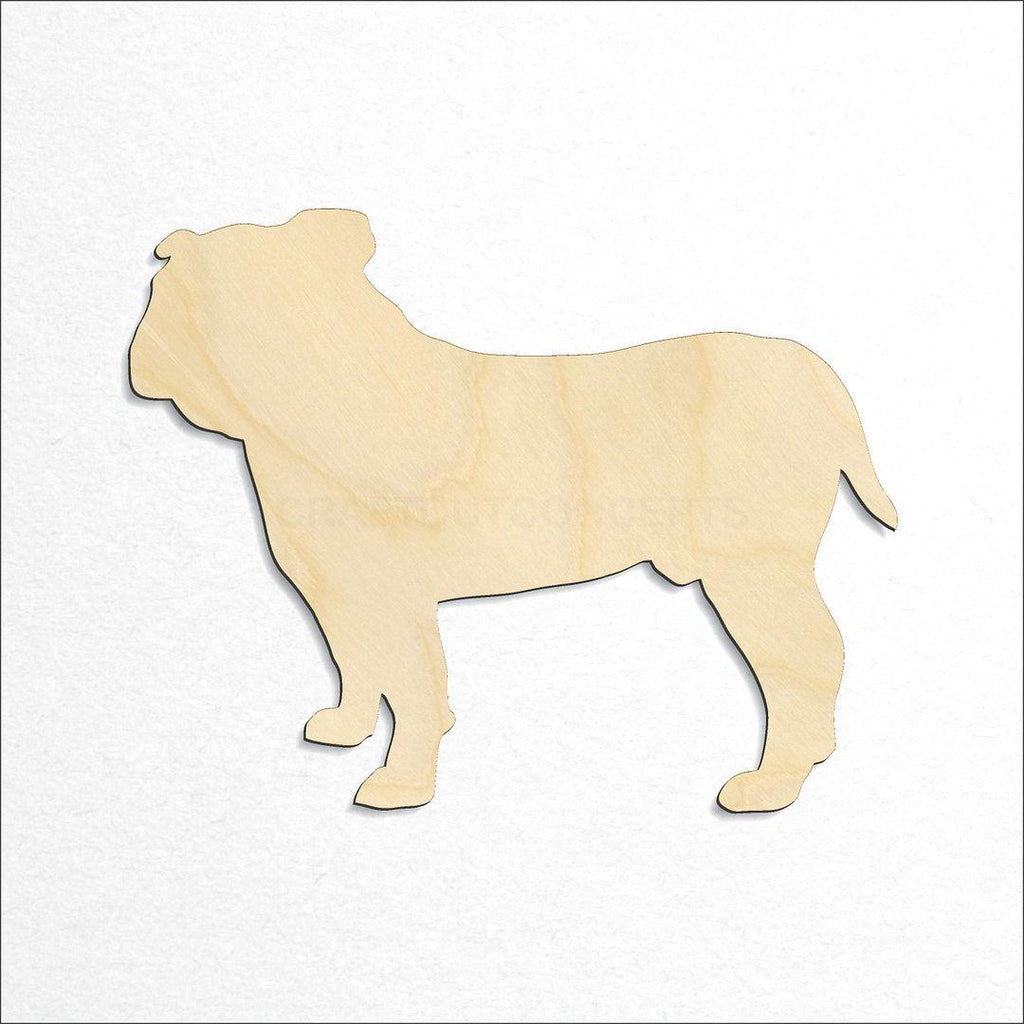 Wooden English Bulldog craft shape available in sizes of 2 inch and up