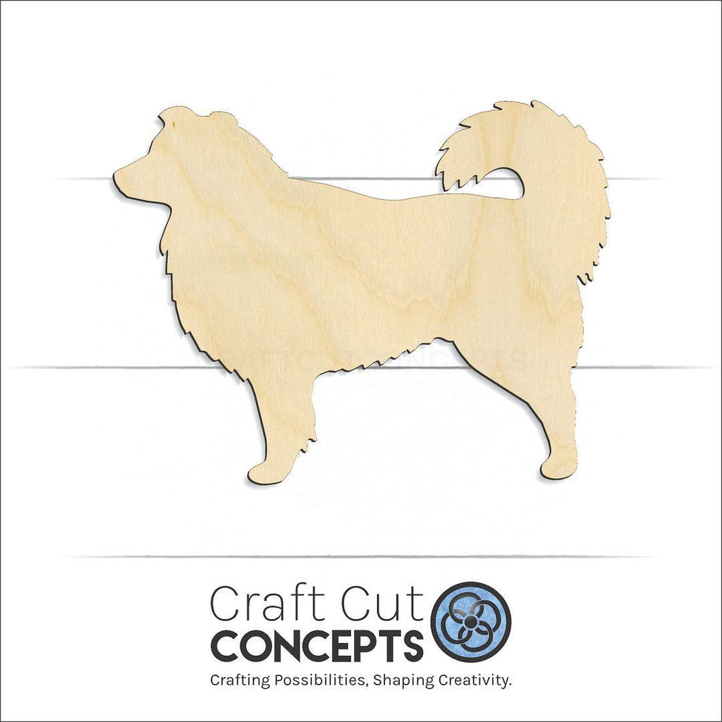 Craft Cut Concepts Logo under a wood Australian Shepherd craft shape and blank