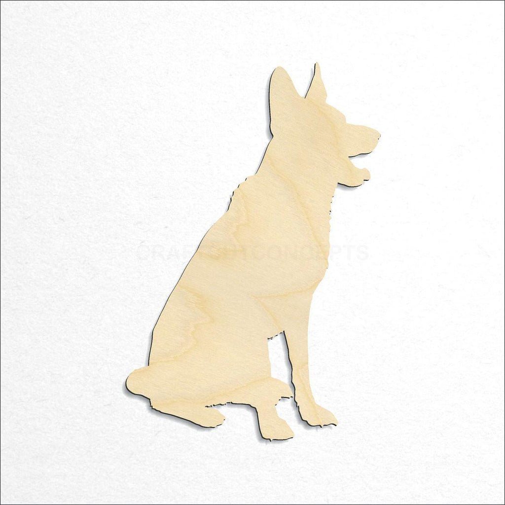 Wooden German Shepard craft shape available in sizes of 3 inch and up