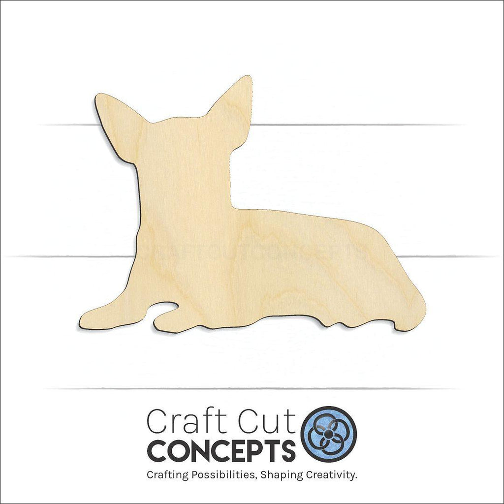 Craft Cut Concepts Logo under a wood Chihuahua-3 craft shape and blank