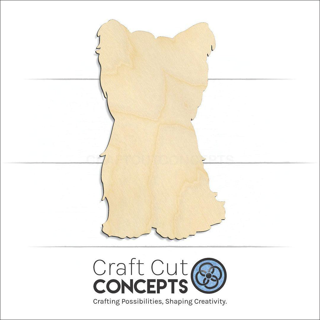 Craft Cut Concepts Logo under a wood Yorkie craft shape and blank