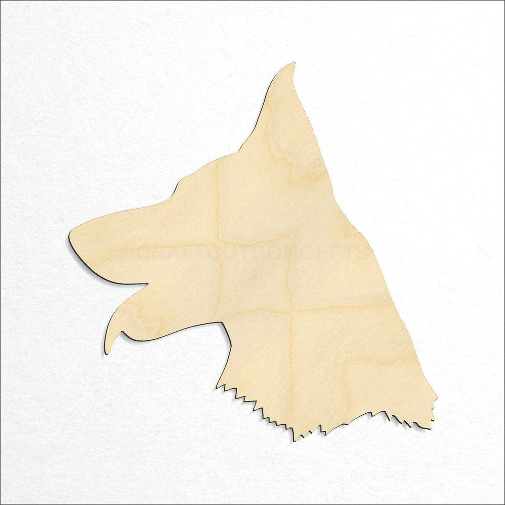 Wooden German Shepard Head craft shape available in sizes of 2 inch and up