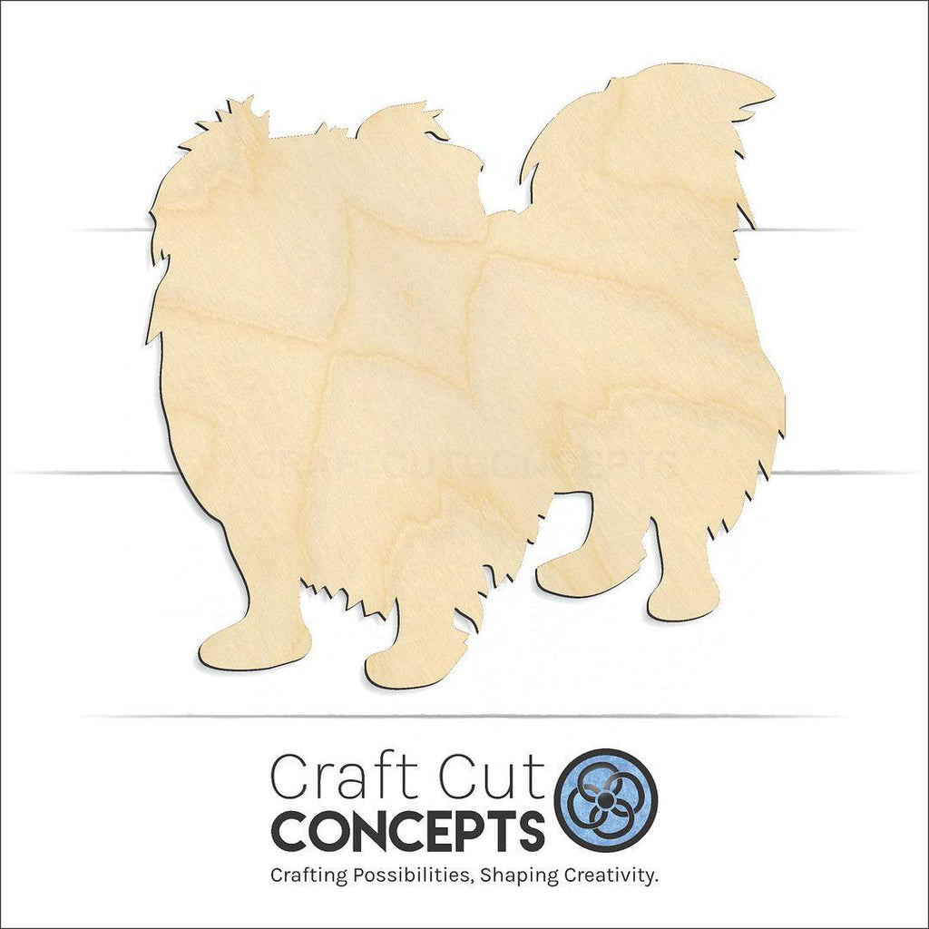 Craft Cut Concepts Logo under a wood Pekingese craft shape and blank