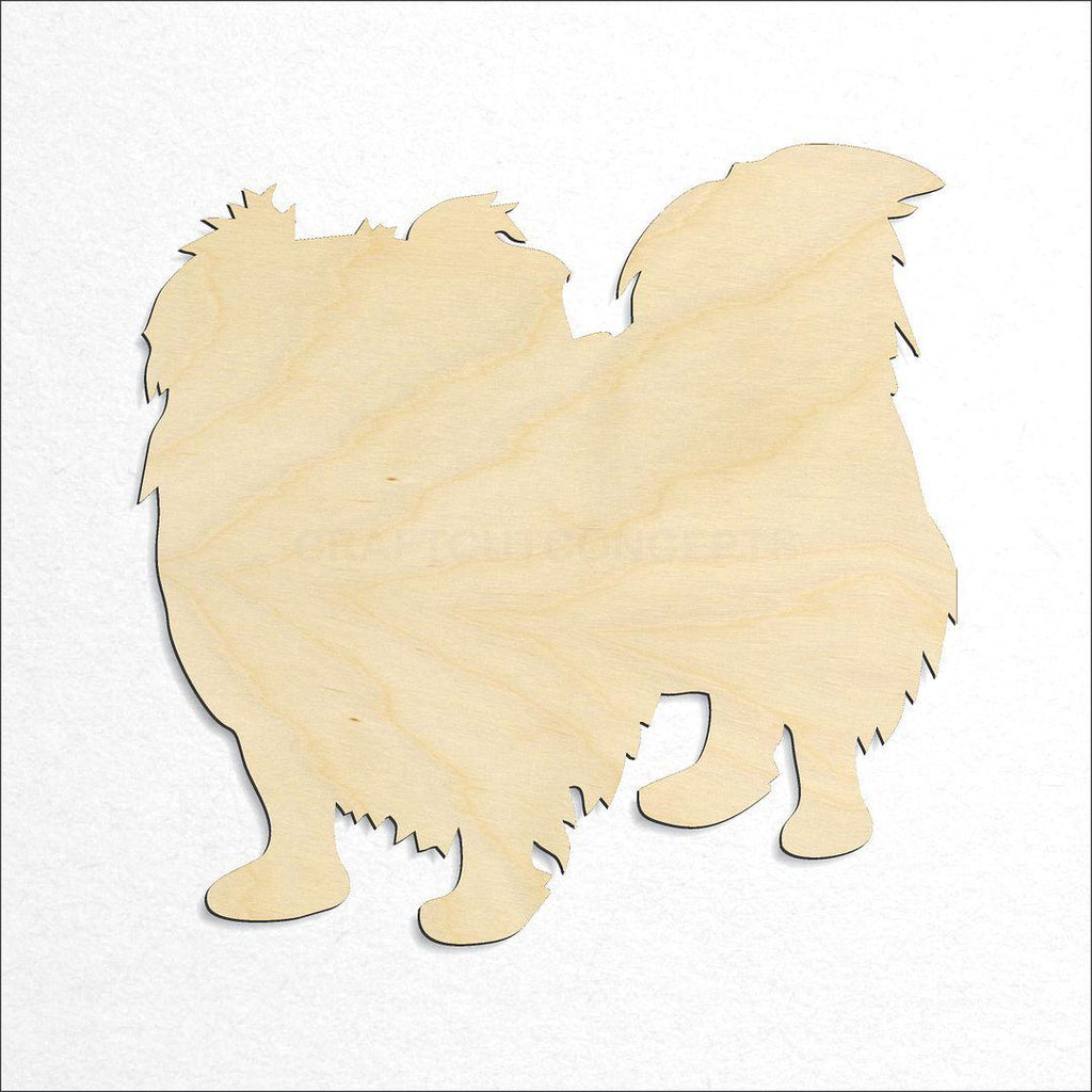 Wooden Pekingese craft shape available in sizes of 2 inch and up