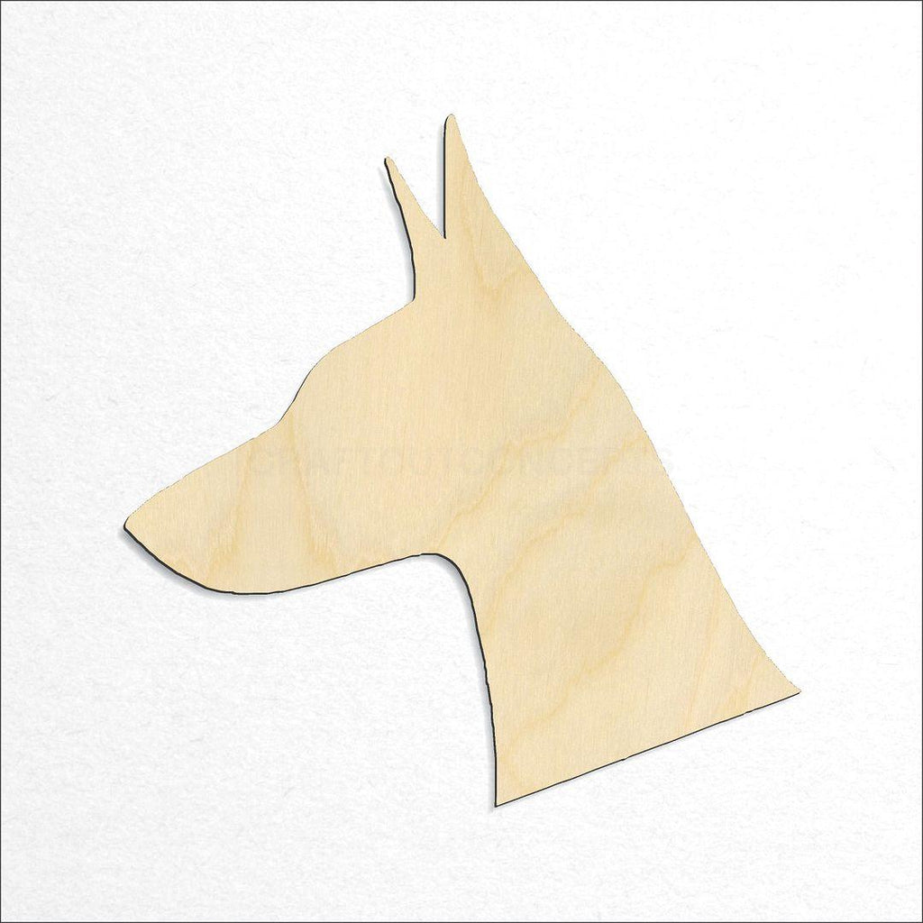 Wooden Doberman Head craft shape available in sizes of 2 inch and up