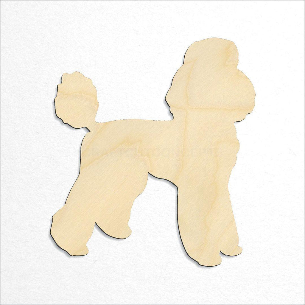 Wooden Poodle craft shape available in sizes of 2 inch and up