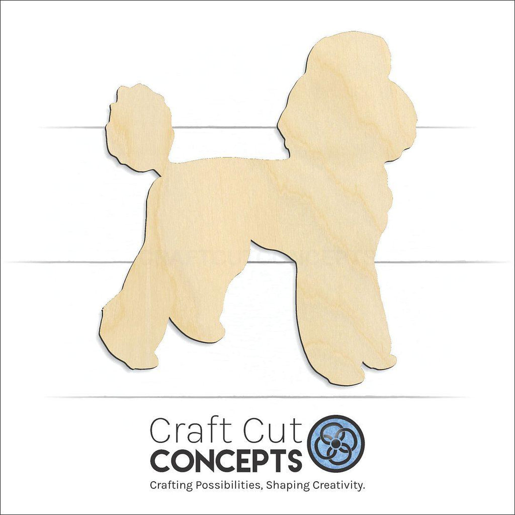 Craft Cut Concepts Logo under a wood Poodle craft shape and blank