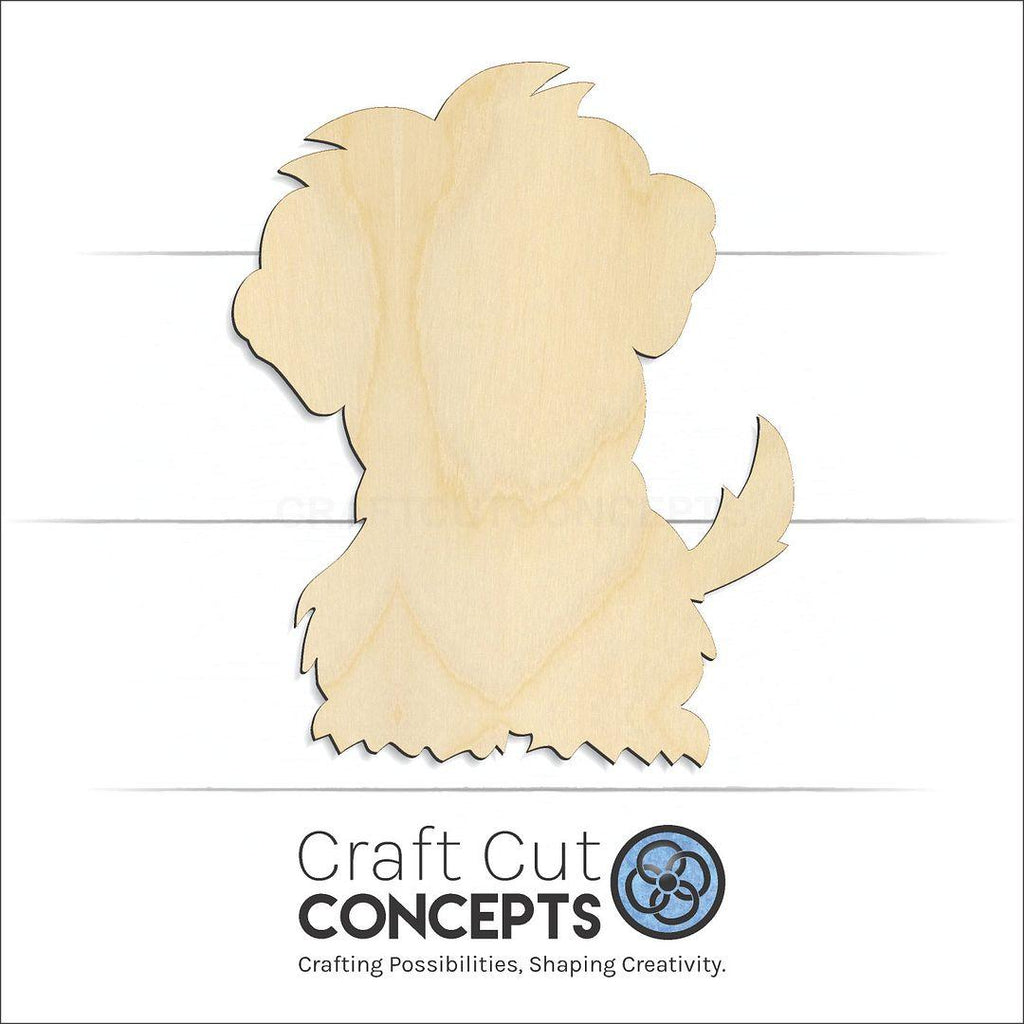 Craft Cut Concepts Logo under a wood Cute Puppy craft shape and blank