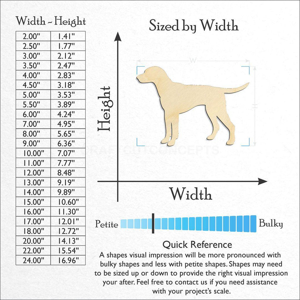 Sizes available for a laser cut Dalmatian craft blank