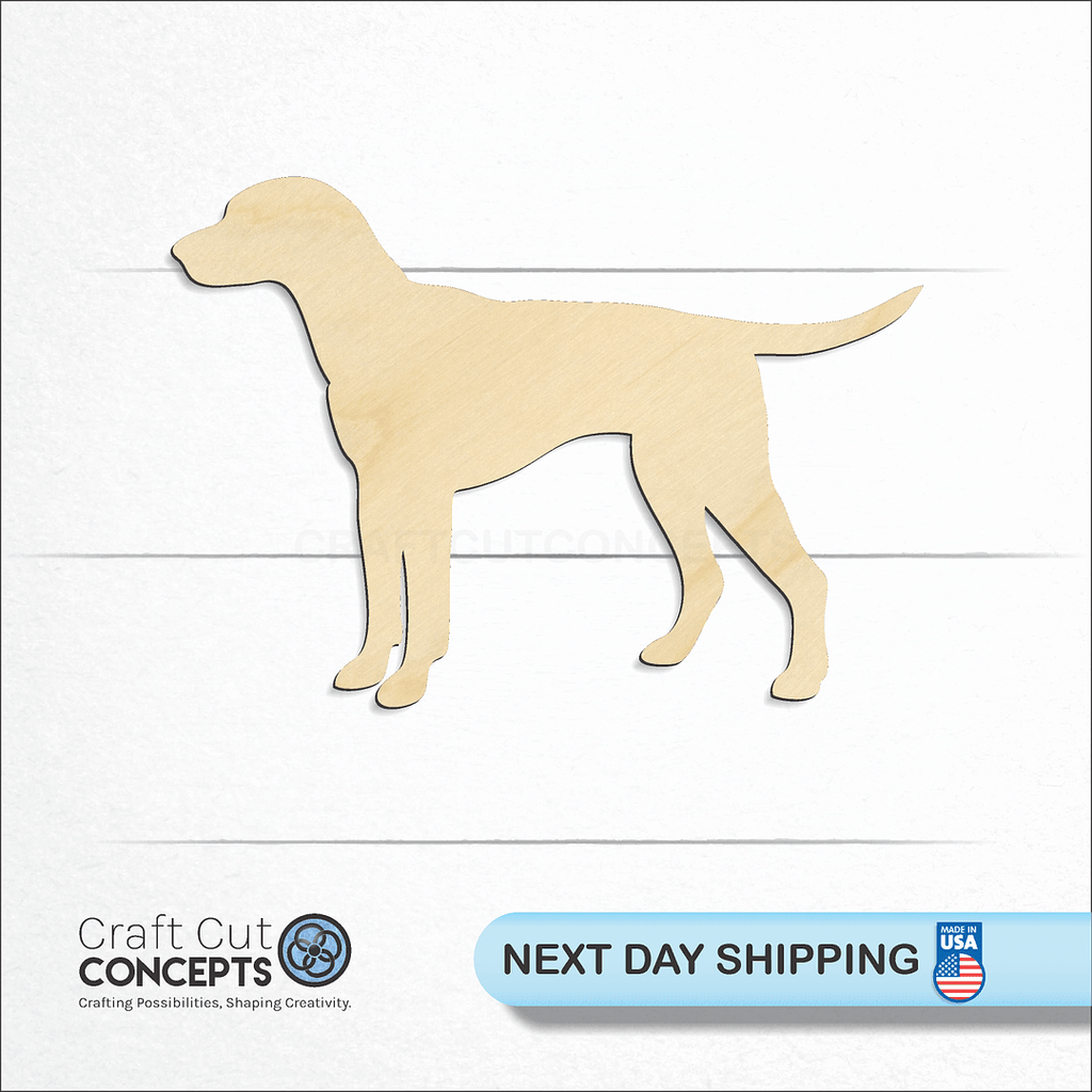 Craft Cut Concepts logo and next day shipping banner with an unfinished wood Dalmatian craft shape and blank