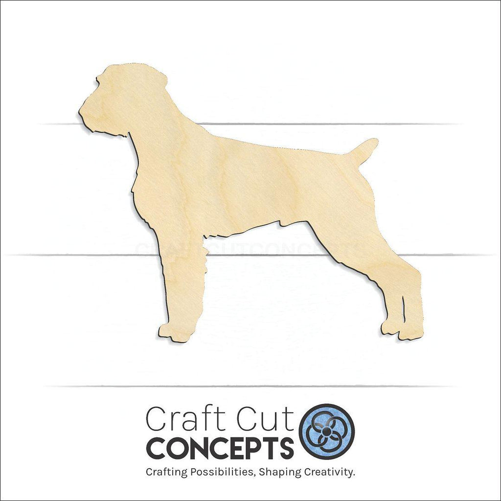 Craft Cut Concepts Logo under a wood deutsch drahthaar German Shorthair craft shape and blank