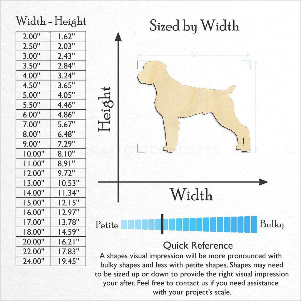 Sizes available for a laser cut deutsch drahthaar German Shorthair craft blank