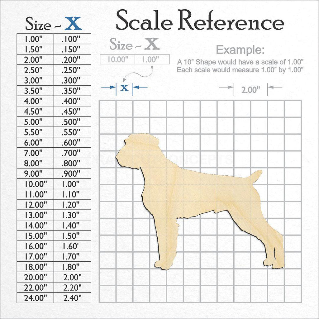 A scale and graph image showing a wood deutsch drahthaar German Shorthair craft blank