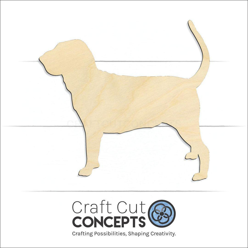 Craft Cut Concepts Logo under a wood Bloodhound craft shape and blank