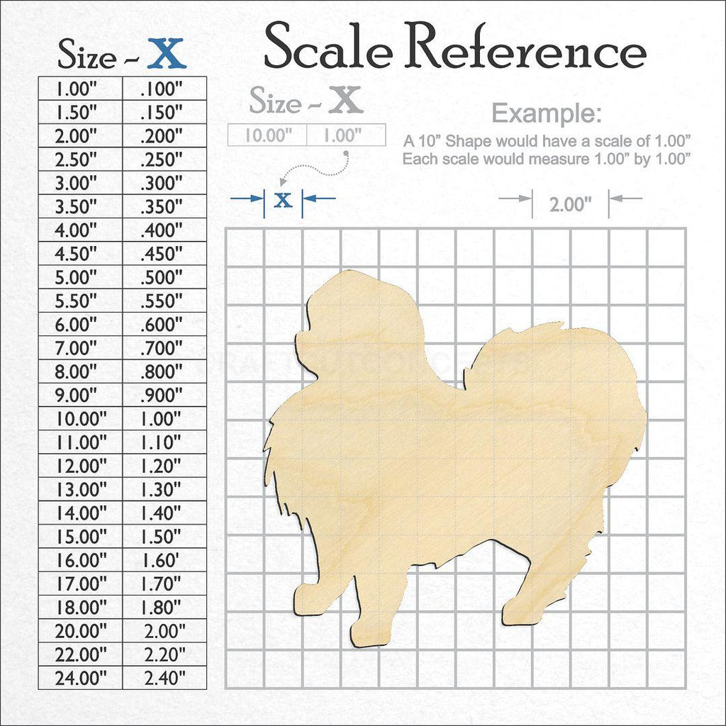 A scale and graph image showing a wood Dog craft blank