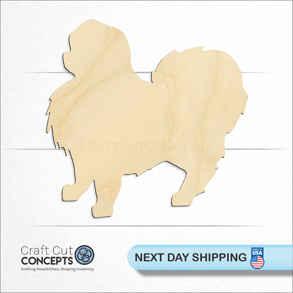 Craft Cut Concepts logo and next day shipping banner with an unfinished wood Dog craft shape and blank