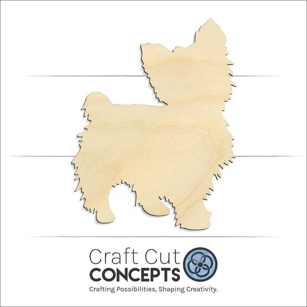 Craft Cut Concepts Logo under a wood Yorkie craft shape and blank