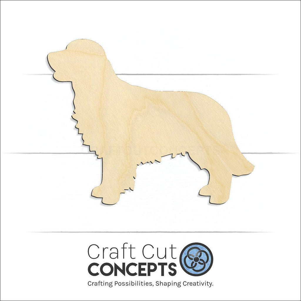 Craft Cut Concepts Logo under a wood Golden Retriever craft shape and blank