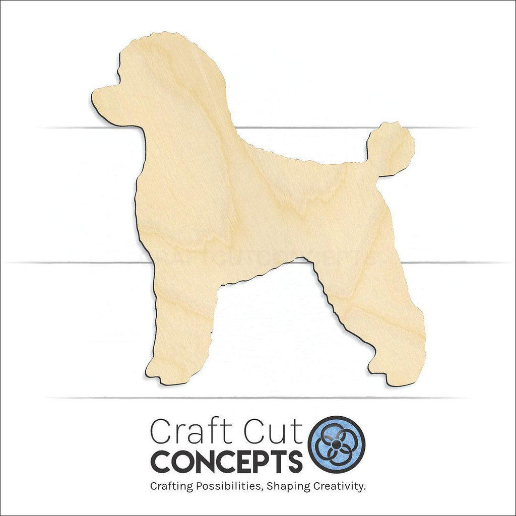 Craft Cut Concepts Logo under a wood Poodle craft shape and blank