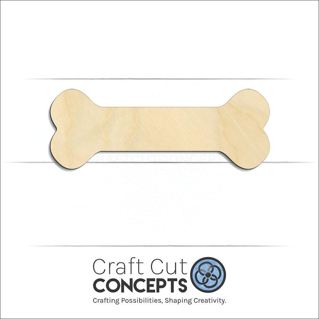 Craft Cut Concepts Logo under a wood Dog Bone craft shape and blank