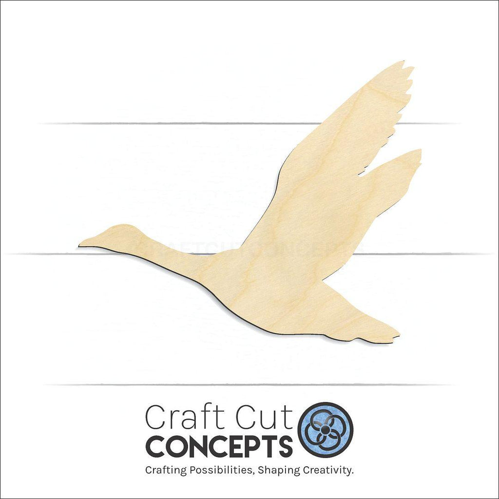 Craft Cut Concepts Logo under a wood Duck Goose Flying craft shape and blank