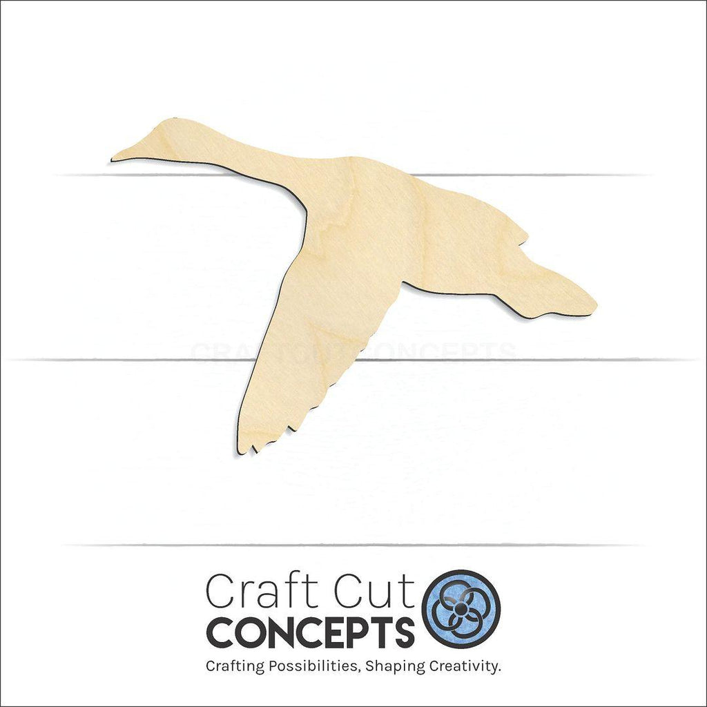 Craft Cut Concepts Logo under a wood Duck Goose Flying craft shape and blank