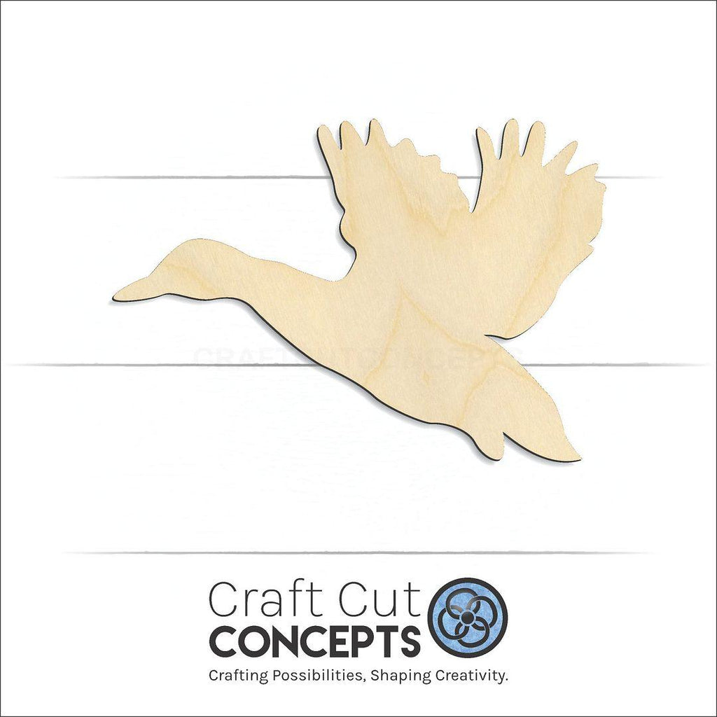 Craft Cut Concepts Logo under a wood Flying Duck craft shape and blank