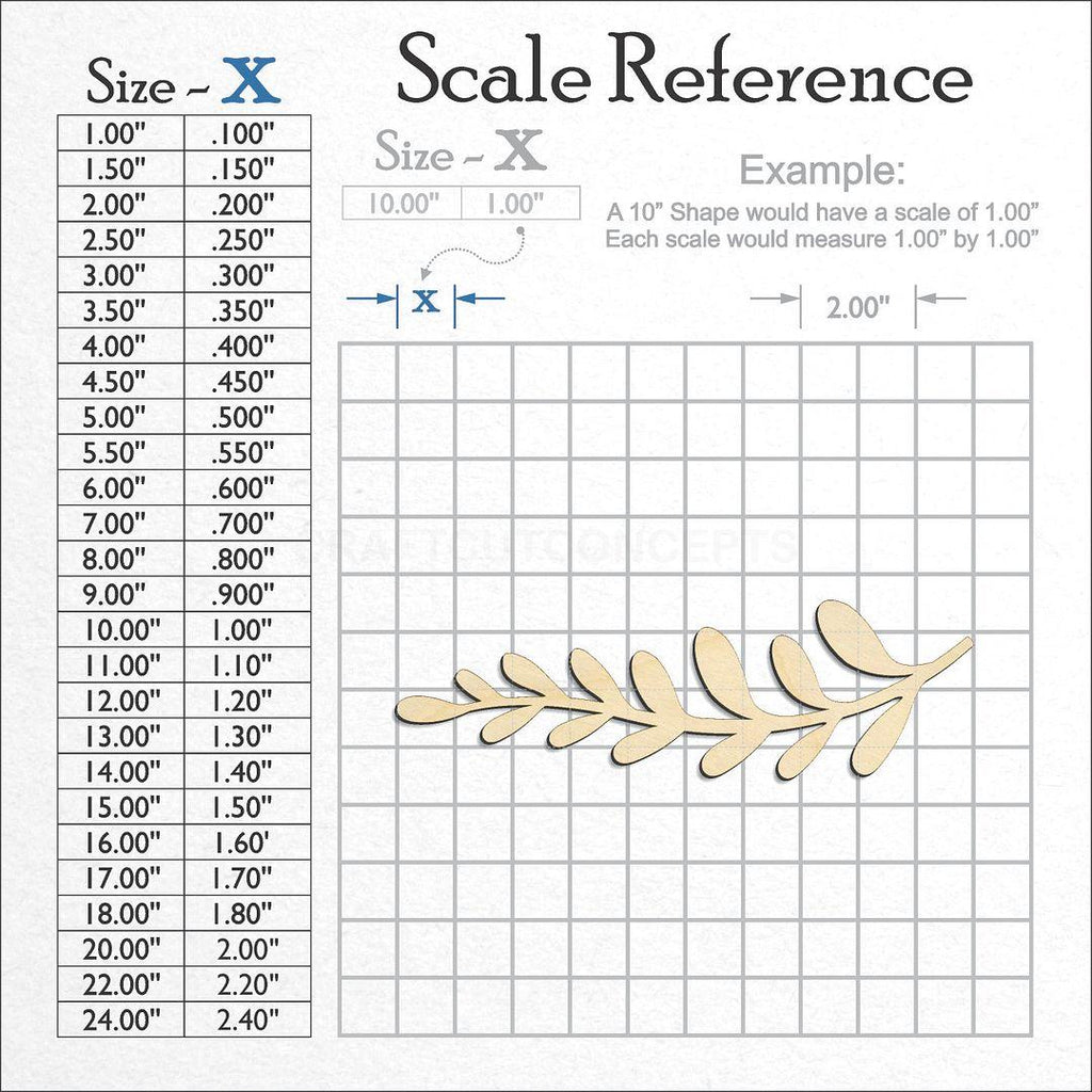A scale and graph image showing a wood Laurel Branch Single Strait craft blank