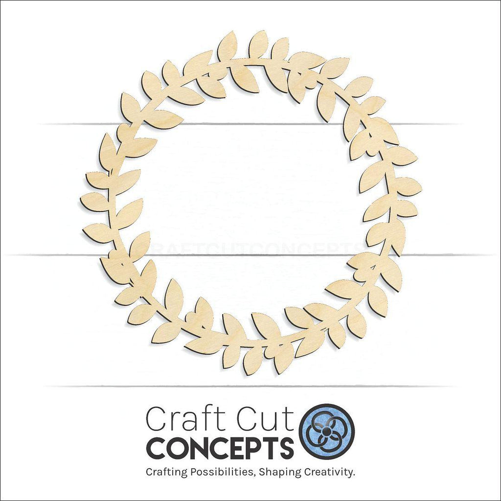 Craft Cut Concepts Logo under a wood Laurel Branch Circle craft shape and blank