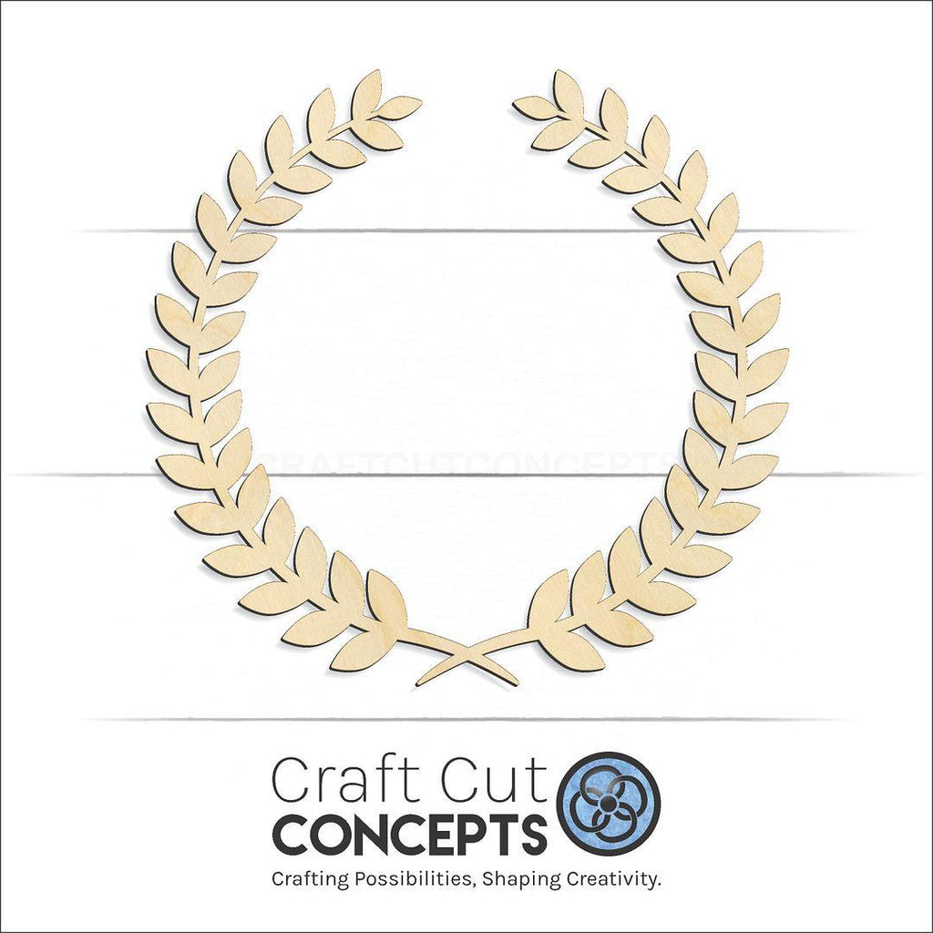 Craft Cut Concepts Logo under a wood Laurel Branch craft shape and blank