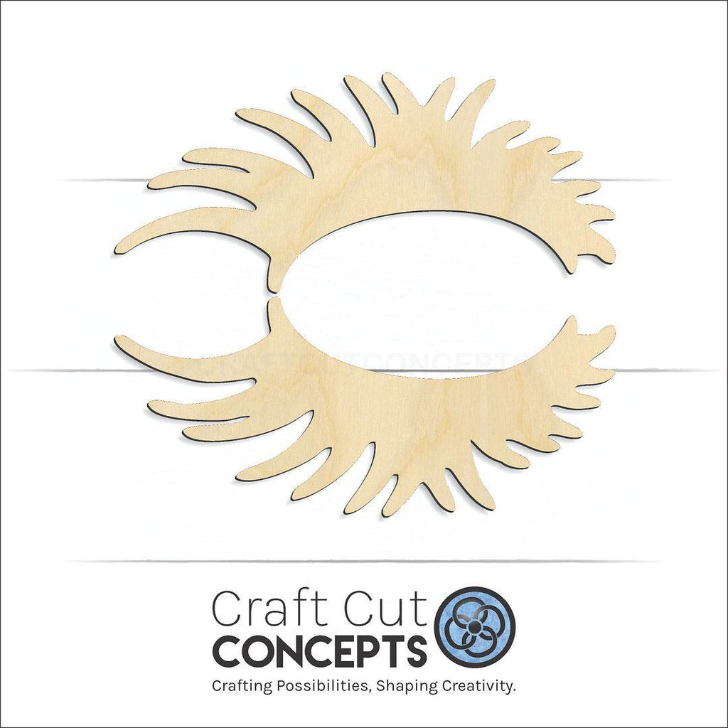 Craft Cut Concepts Logo under a wood Eye Lashes craft shape and blank